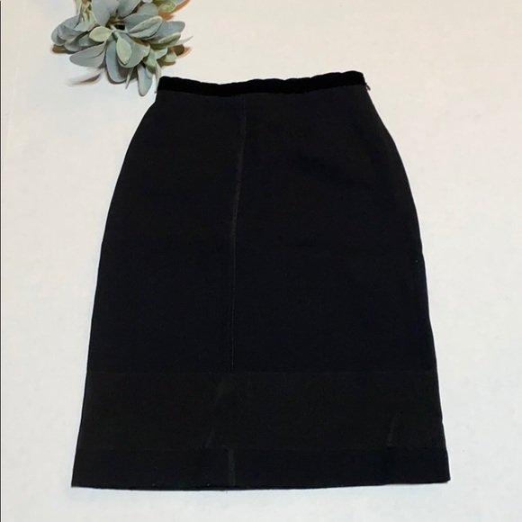 Prada Dresses & Skirts - Prada Black Velvet Waist Stretch Pencil Skirt SZ 6